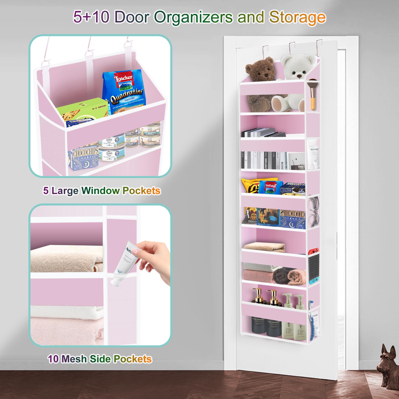 Amazon.co.jp: XiflLifeウォールポケット、5層大容量ポケット、10個の